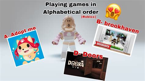 Roblox Games In Alphabetical Order